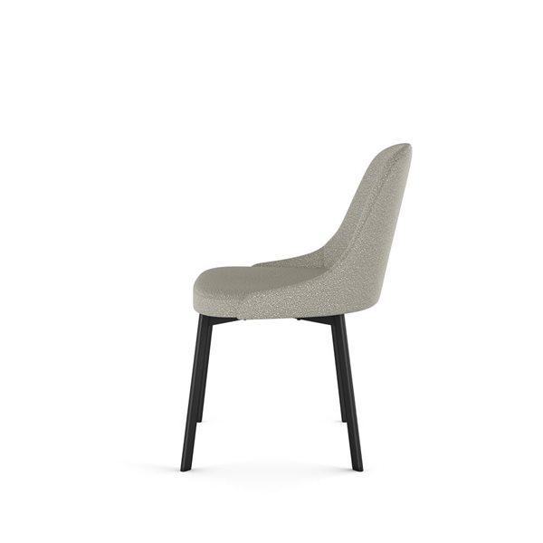 Amisco Industries Harper Dining Chair Light Beige and Grey Bouclé Polyester / Black Metal