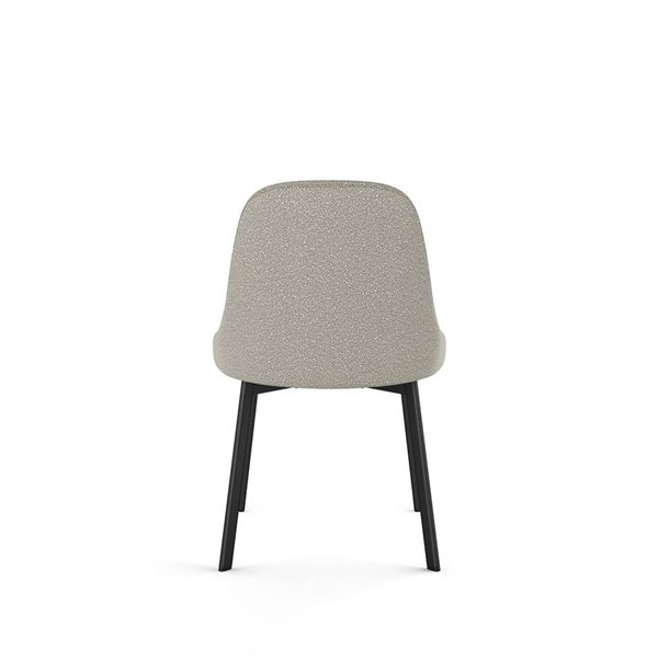 Amisco Industries Harper Dining Chair Light Beige and Grey Bouclé Polyester / Black Metal