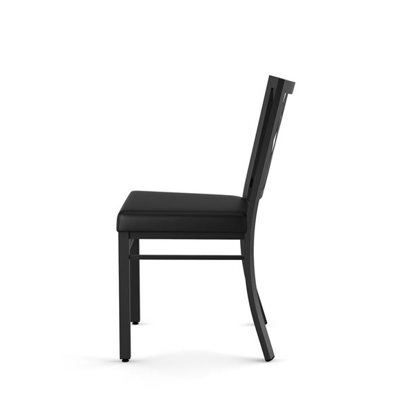 Chaise de salle à manger Washington en similicuir noir, métal noir Amisco Industries