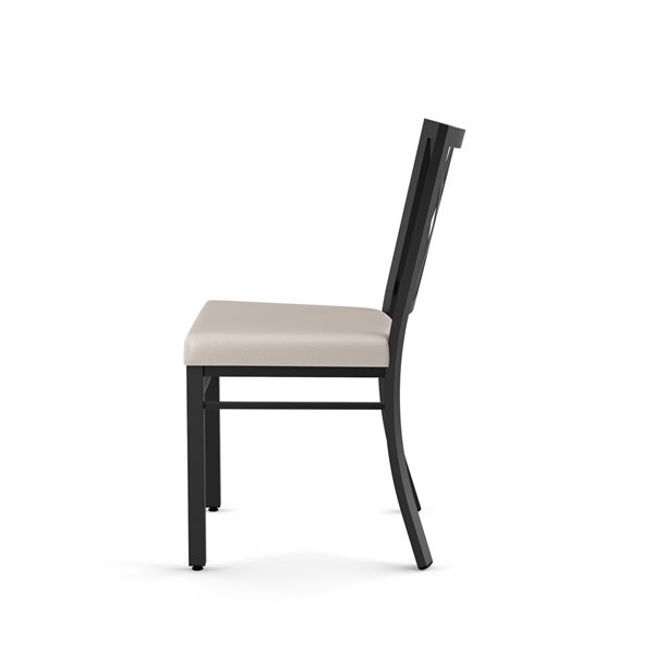 Chaise de salle à manger Washington en similicuir crème, métal noir Amisco Industries