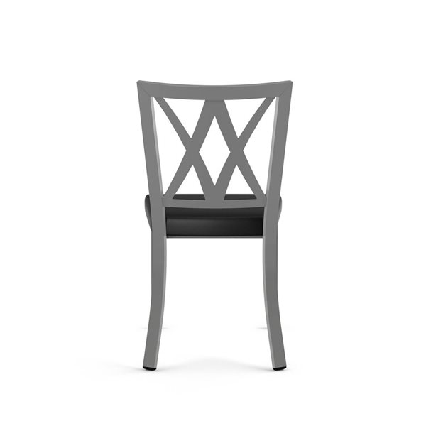 Amisco Industries Washington Dining Chair Black Faux Leather / Metallic Grey Metal