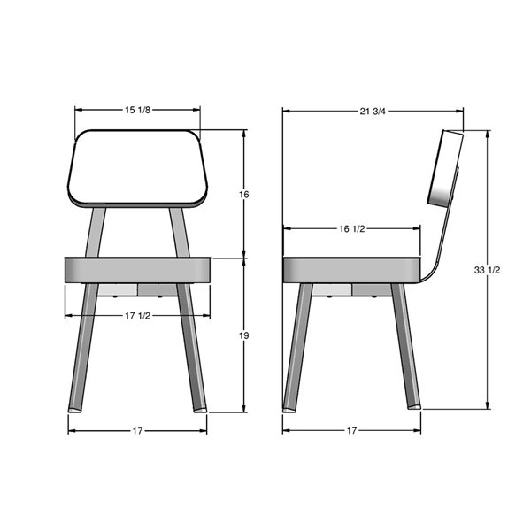 Amisco Industries Clarkson Dining Chair Pale Grey Beige Polyester / Dark Grey Metal