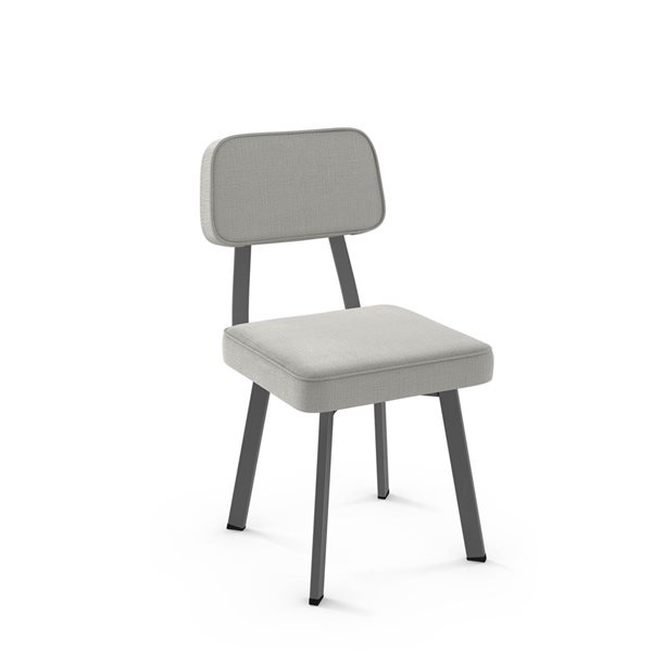 Amisco Industries Clarkson Dining Chair Pale Grey Beige Polyester / Dark Grey Metal
