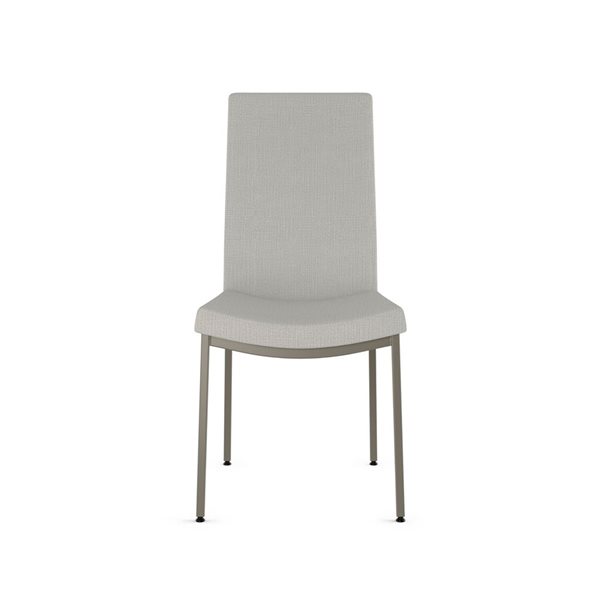 Amisco Industries Torres Dining Chair Pale Grey Beige Polyester / Grey Metal