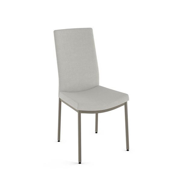 Amisco Industries Torres Dining Chair Pale Grey Beige Polyester / Grey Metal