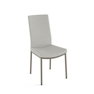 Amisco Industries Torres Dining Chair Pale Grey Beige Polyester / Grey Metal