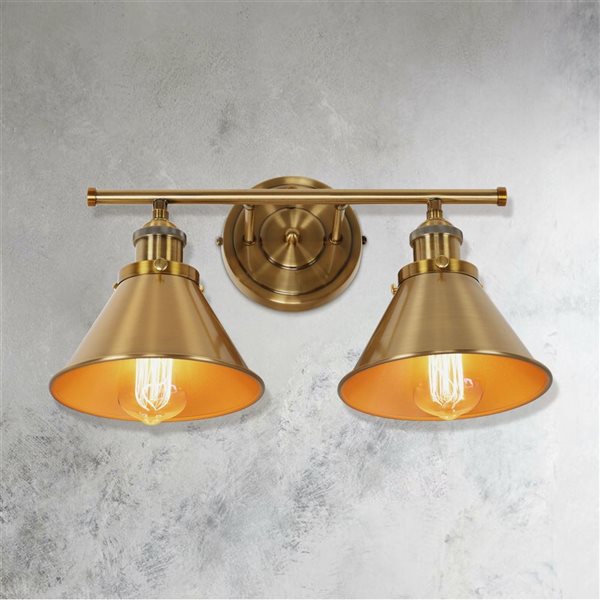 Parrot Uncle Brass Sconce Vanity Wall 2-Light 41.5-in