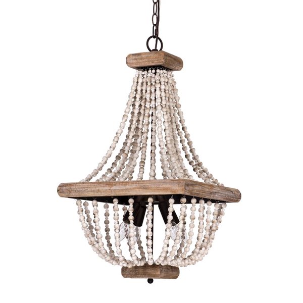 Parrot Uncle Distressed Farmhouse Chandelier 4-Light