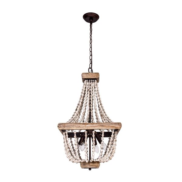 Parrot Uncle Distressed Farmhouse Chandelier 4-Light