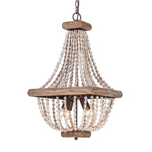 Parrot Uncle Distressed Farmhouse Chandelier 4-Light