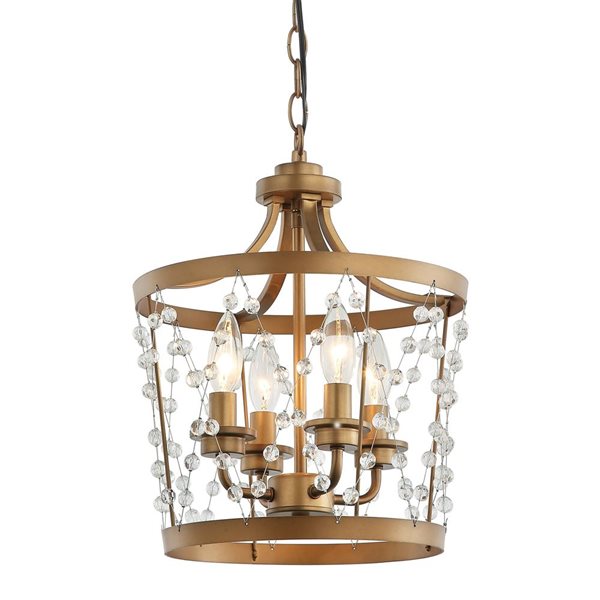 Parrot Uncle Modern Gold Chandelier 12.2-in 4-Light