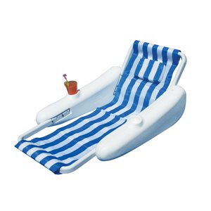 Swim Central 66-in Blue and White Floating Lounge Chair