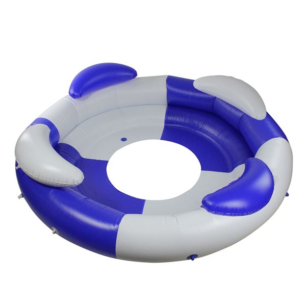 Swim Central 84-in Inflatable Blue And White Swimming Pool Lounger