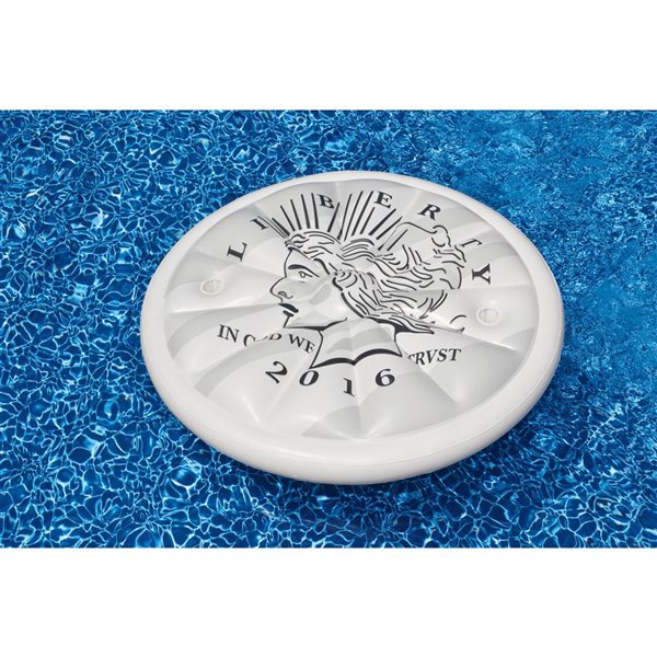 Swim Central 60-in Inflatable White and Black Swimming Pool Floating Raft