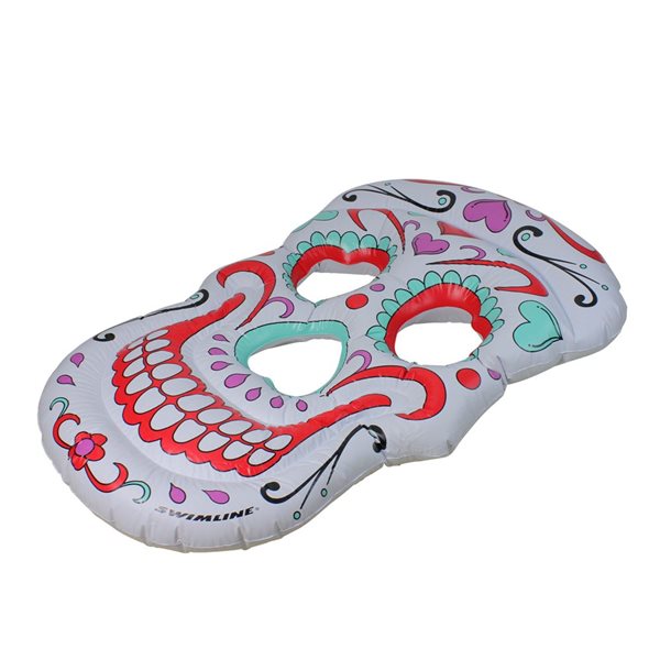 Swim Central 12-in Inflatable White and Pink Skull Swimming Pool Float