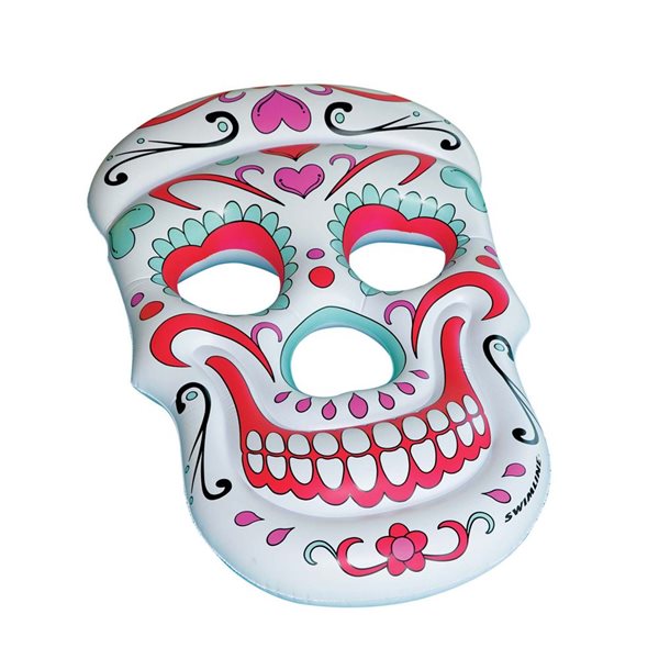 Swim Central 12-in Inflatable White and Pink Skull Swimming Pool Float