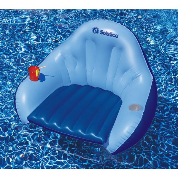 Swim Central 67-in Blue Inflatable Convertible Swimming Pool Floating ...