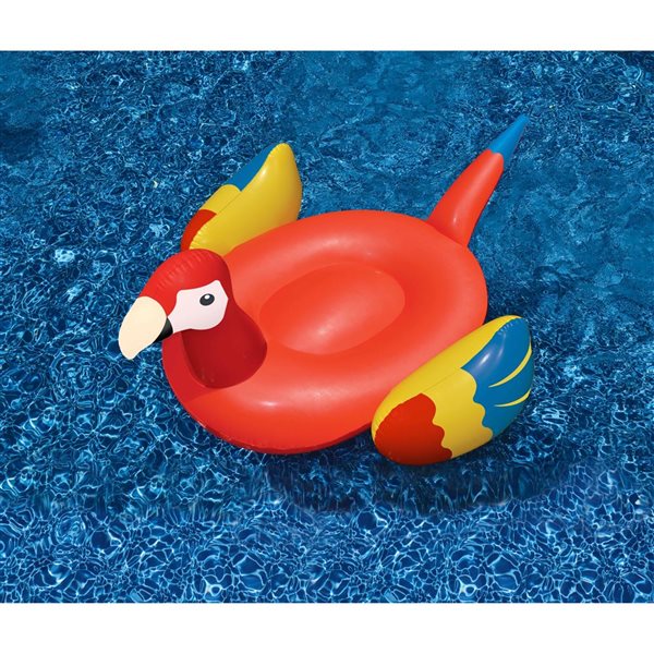 Swim Central 93-in Inflatable Yellow and Red Scarlet Macaw Swimming ...