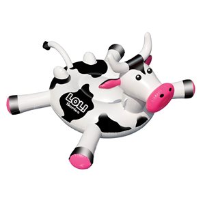 Swim Central 54-in Inflatable Black and White Ride-On Cow Swimming Pool Float