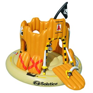 Swim Central 82-in Inflatable Orange Pirate Castle Pool Float