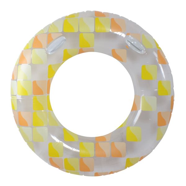 Pool Central 47-in Inflatable Yellow and Orange Swimming Pool Ring ...