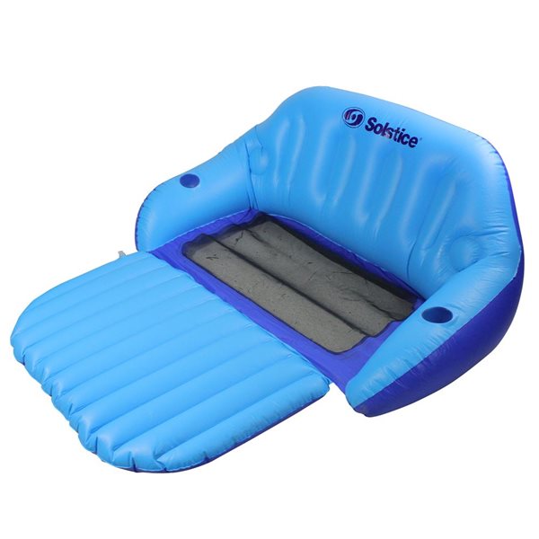 Swim Central 72-in Inflatable Blue Swimming Pool Float with Convertible Foot Rest