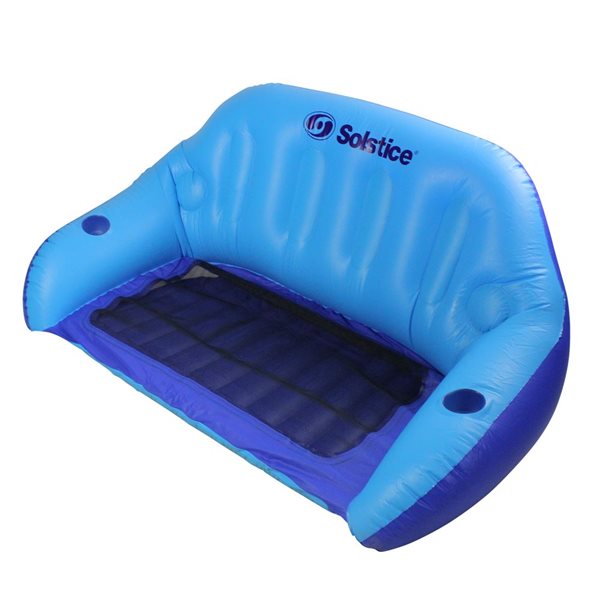 Swim Central 72-in Inflatable Blue Swimming Pool Float with Convertible Foot Rest