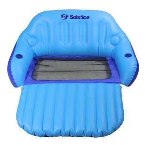 Swim Central 72-in Inflatable Blue Swimming Pool Float with Convertible Foot Rest