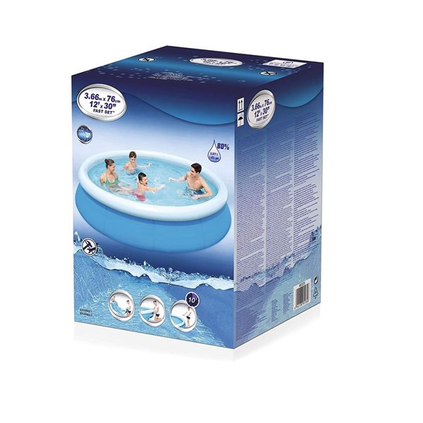 Pool Central 144 x 144-in Blue Round Inflatable Kiddie Pool with Filter Pump