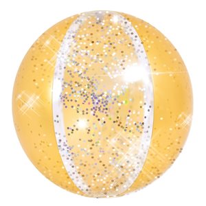 Pool Central 16-in Yellow Glitter Inflatable Beach Ball