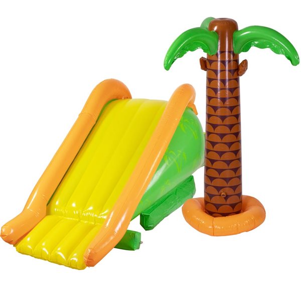 Northlight 38.25in x 39.25in x 8.5ft Inflatable Palm Tree Pool Slide