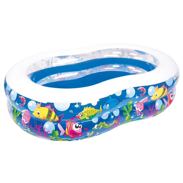 Pool Central 69 x 43-in Blue Round Sea Life Inflatable Kiddie Pool