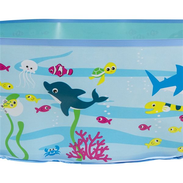 ぽんぽ Pool Central 47 x 47-in Blue Round Rigid Sea Life Kiddie
