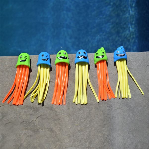 Pool Central 5-in Jellyfish Slow Sinking Dive Game - Set of 6