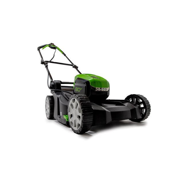 Greenworks 80 V Max Brushless Lithium Ion Push 17-in Cordless Electric Lawn Mower - Battery and Charger Included