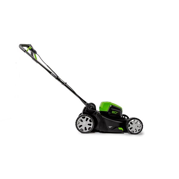 Greenworks 80 V Max Brushless Lithium Ion Push 17-in Cordless Electric Lawn Mower - Battery and Charger Included