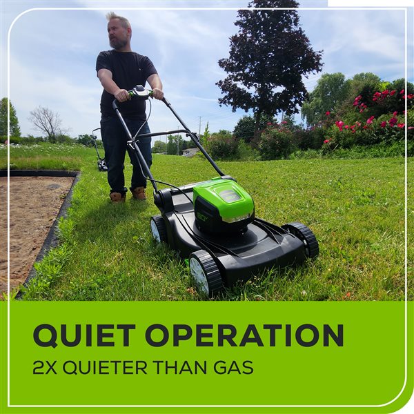 Greenworks 80 V Max Brushless Lithium Ion Push 17-in Cordless Electric Lawn Mower - Battery and Charger Included