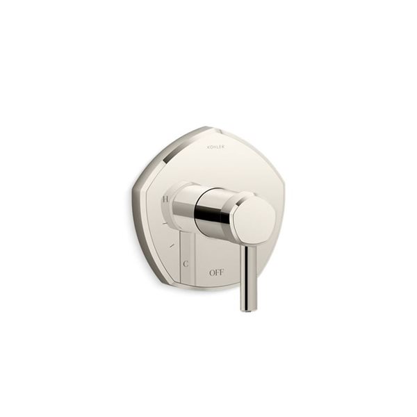 KOHLER Polished Nickel Occasion Rite-Temp Pressure-Balancing Valve Trim with Lever Handle