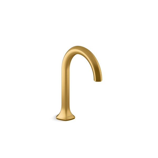 KOHLER Occasion Brushed Modern Brass Bathroom Sink Faucet Spout with Cane Design - 0.5 Gpm