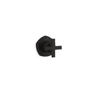 KOHLER Matte Black Occasion Transfer Valve Trim with Cross Handle