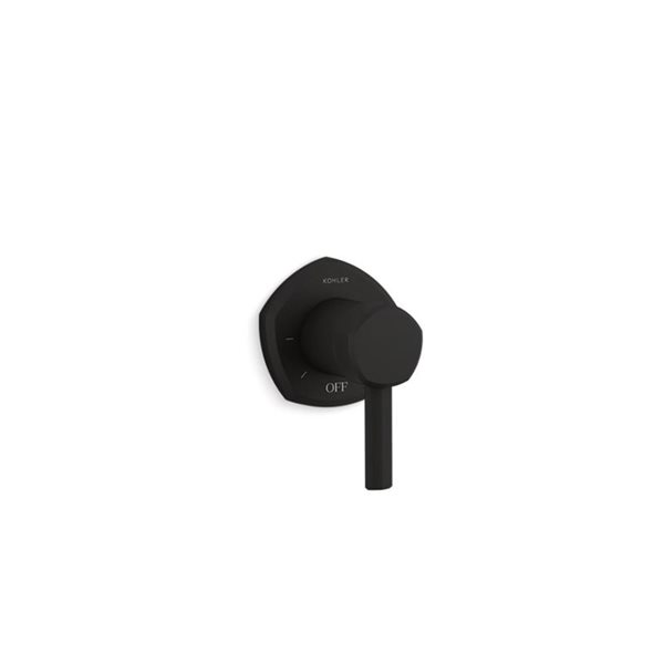 KOHLER Matte Black Occasion Volume Control Valve Trim with Lever Handle