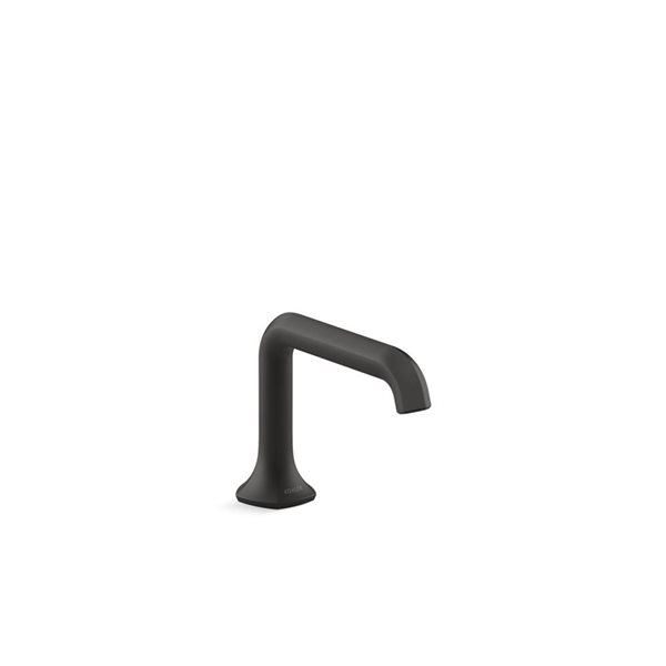 KOHLER Occasion Matte Black Bathroom Sink Faucet Spout with Straight Design - 0.5 Gpm