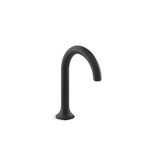 KOHLER Occasion Matte Black Bathroom Sink Faucet Spout with Cane Design - 1.0 Gpm