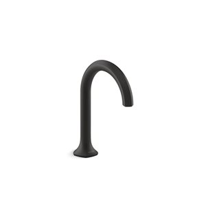 KOHLER Occasion Matte Black Bathroom Sink Faucet Spout with Cane Design - 1.0 Gpm