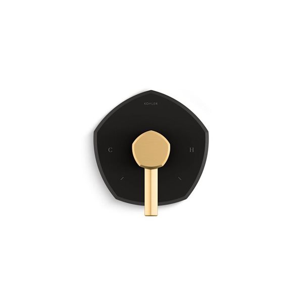 Robinetterie pour robinet thermostatique Occasion avec poignée à levier KOHLER noir mat et laiton moderne