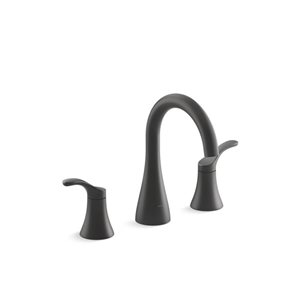 KOHLER Simplice Matte Black Widespread Bathroom Sink Faucet - 1.0 Gpm