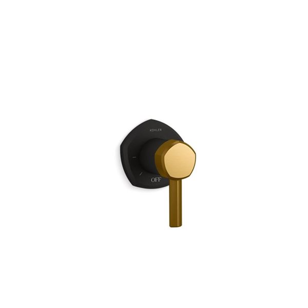 KOHLER Matte Black/Moderne Brass Occasion Volume Control Valve Trim with Lever Handle