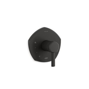 KOHLER Matte Black Occasion Rite-Temp Pressure-Balancing Valve Trim with Lever Handle