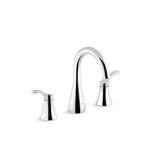 KOHLER Simplice Polished Chrome Widespread Bathroom Sink Faucet - 1.0 Gpm