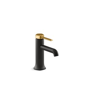 KOHLER Occasion Matte Black/Modern Brass Single-Handle Bathroom Sink Faucet - 1.0 Gpm